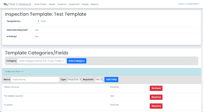 Customize inspections by asset type