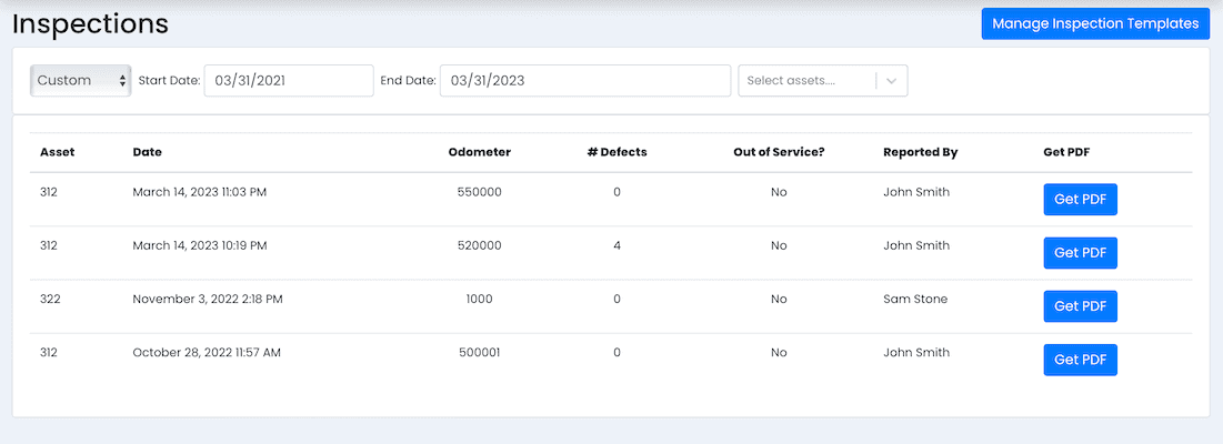 View inspection history