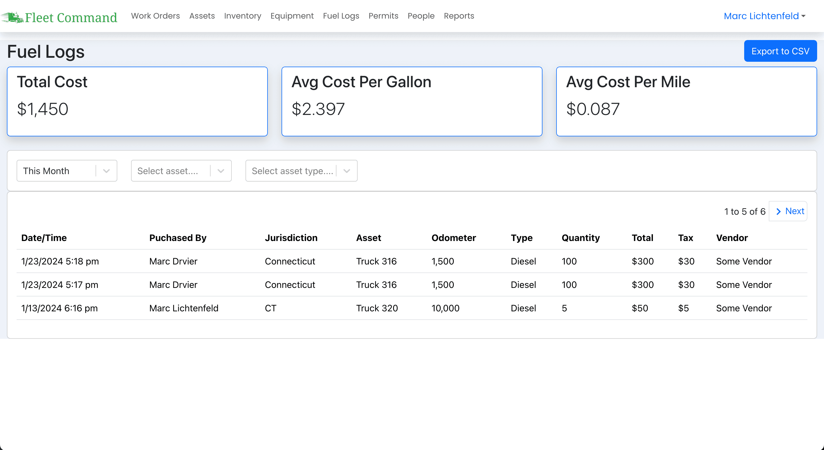 Fuel Log Review