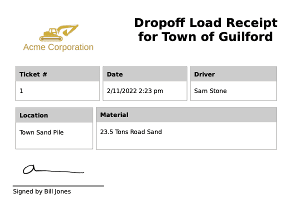 Load Receipt