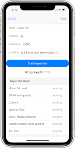 Run inspections from mobile devices